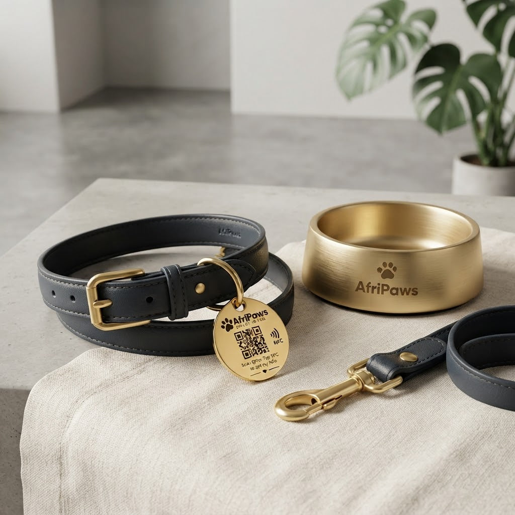 The Complete AfriPaws Luxury Pet Collection | Tag, Bowl & Walk Set